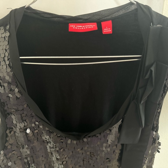 New York & Company Collection Black Sequence Sleeveless-Excellent Condition! - Picture 2 of 6